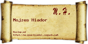 Mojzes Hiador névjegykártya